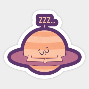 Sleepy Saturn Sticker